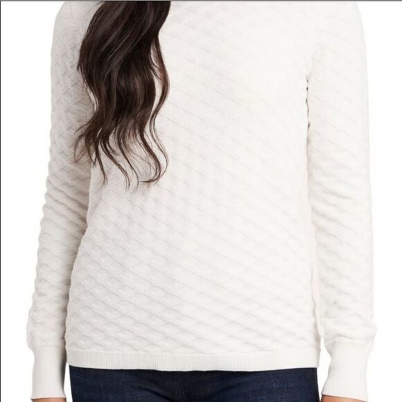 🔹️Vince Camuto Antique White Chevron Knit Lightweight Sweater Large - Picture 2 of 11